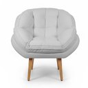 Ver imagem 4 de Kit 02 Poltronas Decorativa Marcela Boucle Cinza Dal Poz Estofados