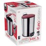 Lixeira inox com pedal 3L - Euro Home - Vermelho - 2
