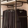Suporte Tubo para Cabides Arara Cabideiro 73cm de Teto Closet Masutti Organizador Curvado Preto - 3