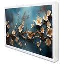 Ver imagem 1 de Quadro Decorativo Floral Luxo Hortências em Moldura Caixa Tacolado Moldura Caixa Alta 4,5cm Branca C