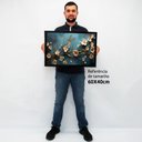 Ver imagem 2 de Quadro Decorativo Floral Luxo Hortências em Moldura Caixa Tacolado Moldura Caixa Alta 4,5cm Branca C