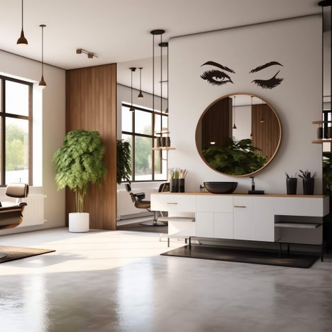 Adesivo Salão de Beleza Clínica Estética Olhos Piscando Maquiagem Kanto Store Adesivo de Parede Pret