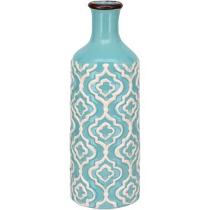 CUZCO GARRAFA DECORATIVA 34x12x12cm CERÂMICA AZUL