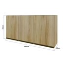 Ver imagem 6 de Armário Para Cozinha Triplo 3 Portas Dinamarca Indekes Castanho 61x120x32