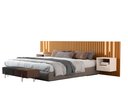 Ver imagem 4 de Cabeceira Ripado para Cama King Size Maracá Nature com 2 Mesa de Cabeceira Jatobá com Led Offwhite -