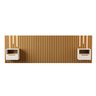 Cabeceira Ripado para Cama King Size Maracá Nature com 2 Mesa de Cabeceira Jatobá com Led Offwhite - - 5