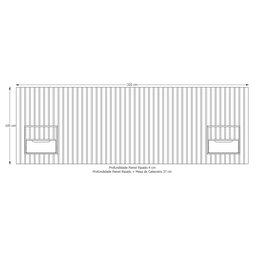 Cabeceira Ripado para Cama King Size Maracá Nature com 2 Mesa de Cabeceira Jatobá com Led Offwhite - - 6