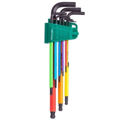 Jogo de Chave Hexagonal Longa 1,5 a 10mm Sata 9 Peças ST09101CHBSJ ST09101CHBSJ