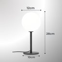 Ver imagem 2 de Abajur Design Sfera Vidro 12cm Lampada G9 Inclusa Luz Quente:Preta