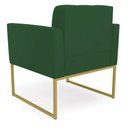 Ver imagem 4 de Kit 1 Sofá Namoradeira e 2 Poltronas Elisa Veludo Base Metálica Industrial Dourado - D'Rossi Verde