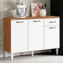 Ver imagem 2 de Balcao com Tampo 3p 1g 120 Cm Mdp Atenas Cinamomo Branco Armoveis