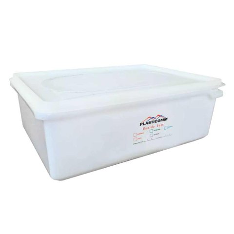 Kit 10 Caixas Organizadoras 11 Litros Branca com Tampa - Plasticomm