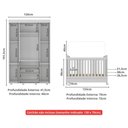 Ver imagem 7 de Berço Americano 3 em 1 com Rodízios e Guarda-roupa Pimpolho Multimóveis Mp4386 Branco