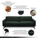 Ver imagem 3 de Sofá Decorativo Thalia 4 Lugares Sala de Estar 270cm Pés em Aço Couro Verde Musgo G88 - Gran Belo