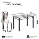 Ver imagem 3 de Conjunto de Mesa Tubular com 4 Cadeiras Lara Preto/Bege