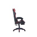 Ver imagem 4 de Cadeira Gamer Reclinável Giratória Preto-vermelho Players Almofada Pc Youtuber Pés Rodizio Poliureta