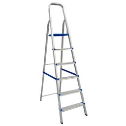 ESCADA DOMÉSTICA DE ALUMÍNIO COM 06 DEGRAUS REAL ESCADAS - 1