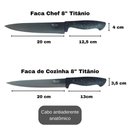 Ver imagem 2 de Faca Chef Profissional 8 Inox Titânio Premium Super Corte