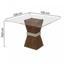 Ver imagem 3 de Conjunto Sala de Jantar Mesa Vitória Tampo de Vidro 4 Cadeiras Rubi Cel Móveis