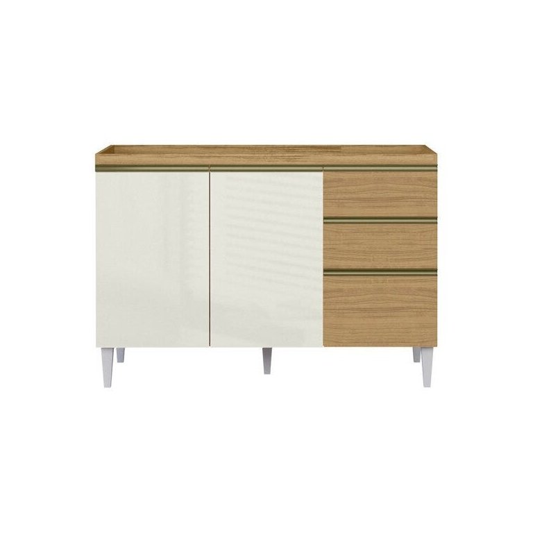 Balcão de Cozinha Thais 120cm sem Tampo Aramóveis Balcão de Cozinha Thais 120cm sem Tampo Aramóveis