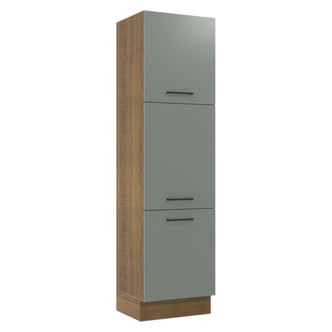 Paneleiro Madesa Agata 60 cm 3 Portas Rustic/Cinza Cor:Rustic/Cinza