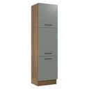 Ver imagem 1 de Paneleiro Madesa Agata 60 cm 3 Portas Rustic/Cinza Cor:Rustic/Cinza