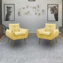 Ver imagem 2 de Kit 2 Poltrona Decorativa Sala Estar Escritório Quarto Prime: Amarela