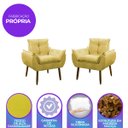Ver imagem 6 de Kit 2 Poltrona Decorativa Sala Estar Escritório Quarto Prime: Amarela