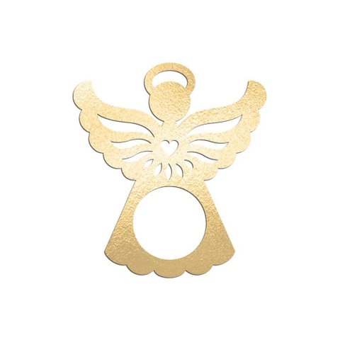 Porta Guardanapo Anjinho Kit com 4 Peças 7cmx8cm - Cria Arte Laser Dourado
