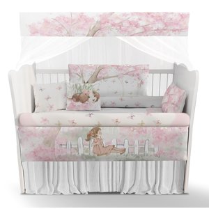 Kit Berço Enxoval de Bebê Jardim Encantado Menina Rosa - Kt572