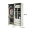 Guarda Roupas de Canto Closet Aberto 3 Módulos com 6 Gavetas 4 Cabideiros Prime Luciane Móveis - 4