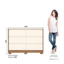 Ver imagem 3 de Cômoda para Quarto 6 Gavetas Ravenna Bege/Cinamomo/Off White
