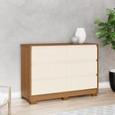 Ver imagem 1 de Cômoda para Quarto 6 Gavetas Ravenna Bege/Cinamomo/Off White