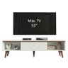 Rack Madesa Reims e Painel para Tv até 55 Polegadas 2 Portas e 1 Gaveta - Branco/preto - 5