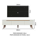 Ver imagem 4 de Rack Madesa Reims e Painel para Tv até 55 Polegadas 2 Portas e 1 Gaveta - Branco/preto