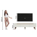 Ver imagem 7 de Rack Madesa Reims e Painel para Tv até 55 Polegadas 2 Portas e 1 Gaveta - Branco/preto