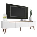 Ver imagem 3 de Rack Madesa Reims e Painel para Tv até 55 Polegadas 2 Portas e 1 Gaveta - Branco/preto