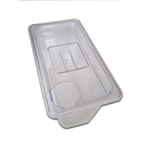Cuba Gastronômica Em POLICARBONATO 1/3x200 mm 7 Litros COM TAMPA EM POLI 1/3 COM ABERTURA Para Sous 