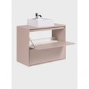 Ver mais imagens de Gabinete para Banheiro Rosa Dubai 1 Porta 1 Gaveta MDF 80cm Rosa com Cuba e Espelho LED On Móveis