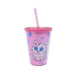 Copo Rosa Canudo Mingau - 1