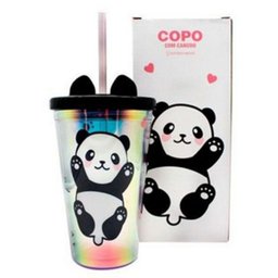 Copo De Plástico Com Canudo Panda - 1