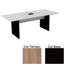 Ver imagem 1 de Mesa de Reunião com Caixa de Tomada Retangular 260 x 120 cm Pé Painel PE25 MDP Noce Naturalle