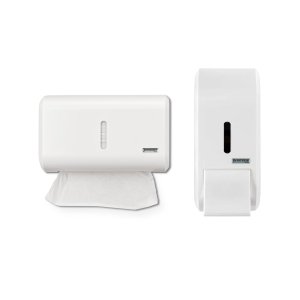 Saboneteira Líquida C/ Reservatório 400ml+ Dispenser Papel Toalha Compacto Urban - Branco