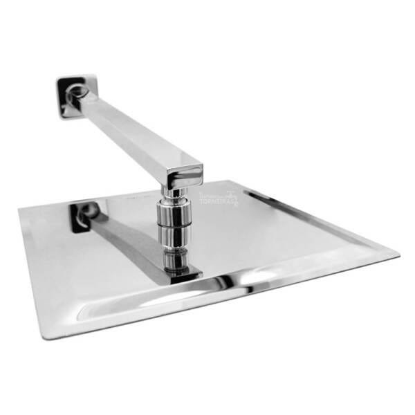 Ducha Chuveiro Quadrada Inox 304 30X30 cm Com Braço Quadrado 38 cm 7776 - 2