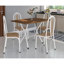 Ver imagem 2 de Conjunto de Mesa Bruna com 4 Cadeiras Tampo Bp 91cm Branco Liso Assento Rattan Artefamol