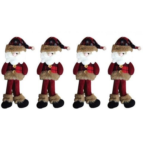 Jogo Papai Noel Pendente Pelúcia Xadrez 29cm 4 Peças - Riomaster
