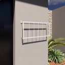 Ver imagem 6 de Lixeira de Parede Externa Retrátil Muro Residencial Cesto de Lixo Grande de Rua em Aço Branco