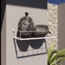Ver imagem 4 de Lixeira de Parede Externa Retrátil Muro Residencial Cesto de Lixo Grande de Rua em Aço Branco