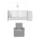 Ver imagem 6 de Berço Cômoda com Poltrona de Amamentação Meu Bebê Multimóveis MP4066 Branco/Cinza