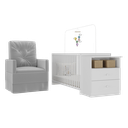 Ver imagem 2 de Berço Cômoda com Poltrona de Amamentação Meu Bebê Multimóveis MP4066 Branco/Cinza